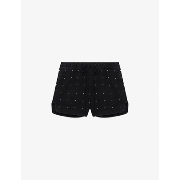 NWT Maje Denim Quilted Studded Shorts - Picture 1 of 7